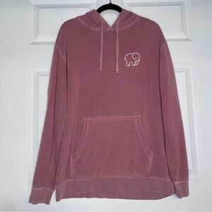 Ivory Ella Pink Unisex Pigment Dyed Pullover Hoodie Sweatshirt Size Large